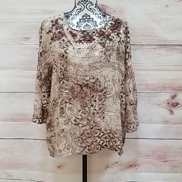 Chico's Tops - Chico’s Woman Top 100% Silk Sz 2